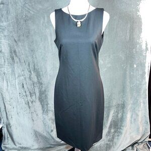 Theory Betty Dress Wool Sheath Classic Little Black Dress LBD Knee Length